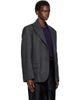 Róhe Róhe Gray Double-Breasted Herringbone Blazer - 2