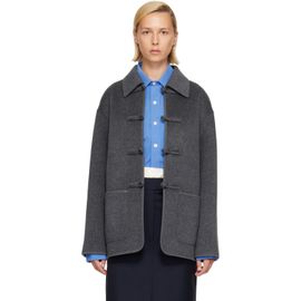 Róhe Róhe Gray Double-Faced Wool Pankou Closure Jacket