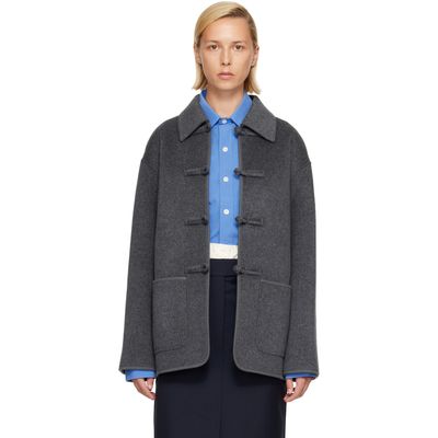 Róhe Róhe Gray Double-Faced Wool Pankou Closure Jacket