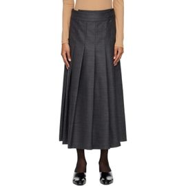 Róhe Róhe Gray Pleated Wrap Midi Skirt