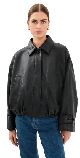 Róhe Róhe Leather Blouson Jacket Black
