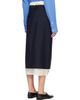 Róhe Róhe Navy Boxer Detailed Midi Skirt - 3