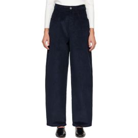 Róhe Róhe Navy Bruun Signature Baggy Corduroy Trousers
