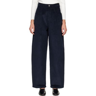 Róhe Róhe Navy Bruun Signature Baggy Corduroy Trousers