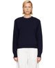 Róhe Róhe Navy Statement Shoulder Crewneck Sweater - 1