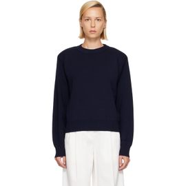 Róhe Róhe Navy Statement Shoulder Crewneck Sweater