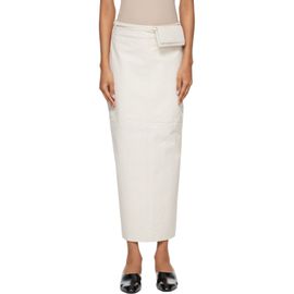 Róhe Róhe Off-White Leather Pouch Maxi Skirt