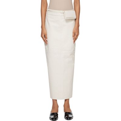 Róhe Róhe Off-White Leather Pouch Maxi Skirt
