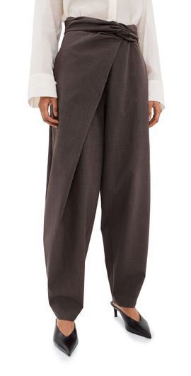 Róhe Róhe Sarong Knot Trousers Dark Brown