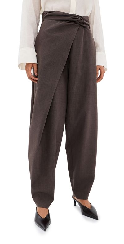 Róhe Róhe Sarong Knot Trousers Dark Brown