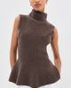 Róhe Róhe Sculptural Sleeveless Knitted Top Brown Melange - 2