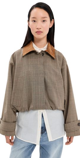 Róhe Róhe Suede Collar Blouson Jacket Prince of Wales