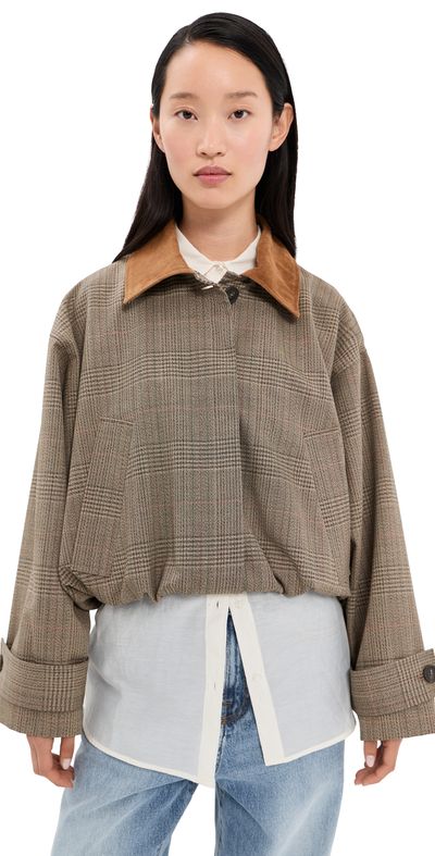 Róhe Róhe Suede Collar Blouson Jacket Prince of Wales