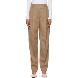 Róhe Róhe Tan Daria Single Pleat Straight Leg Trousers