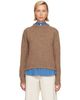 Róhe Róhe Tan Fitted Mouliné Crewneck Sweater - 1