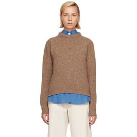 Róhe Róhe Tan Fitted Mouliné Crewneck Sweater