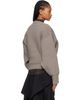 Róhe Róhe Taupe Sculptural Compact V-neck Sweater - 3