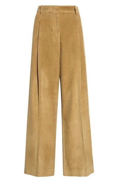 Róhe Róhe Ted Pleated Lower Waist Corduroy Trousers