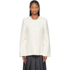 Róhe Róhe White Bouclé Shaped Blazer