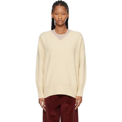 Róhe Róhe Yellow Classic V-Neck Sweater