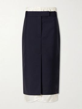 RÓHE Ruched wool and mohair-blend midi skirt
