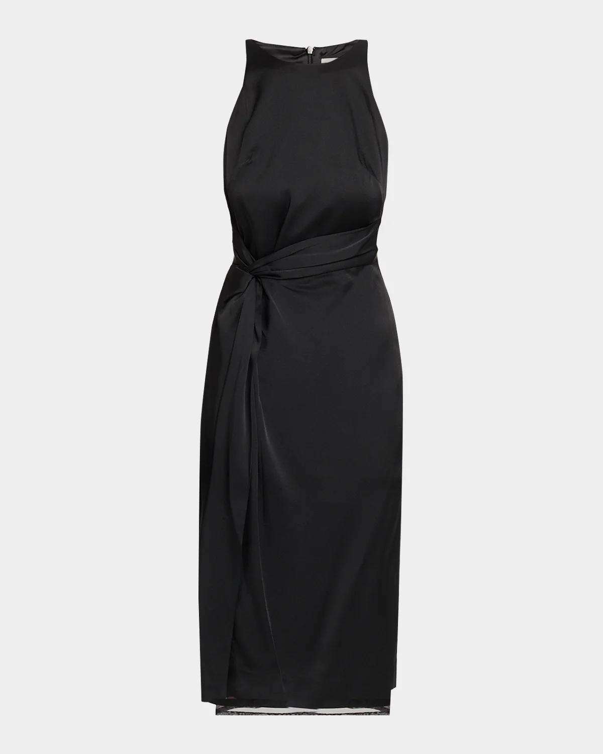 Róhe Sleeveless Sarong Halter Midi Dress