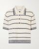 RÓHE Striped cotton-blend terry polo shirt - 1