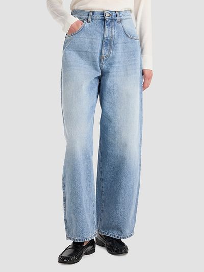 Róhe Women's Berber High-Waist Barrel-Leg Jeans