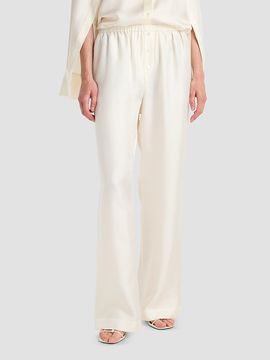 Róhe Women's Silk Twill Relaxed-Leg Pull-On Trousers
