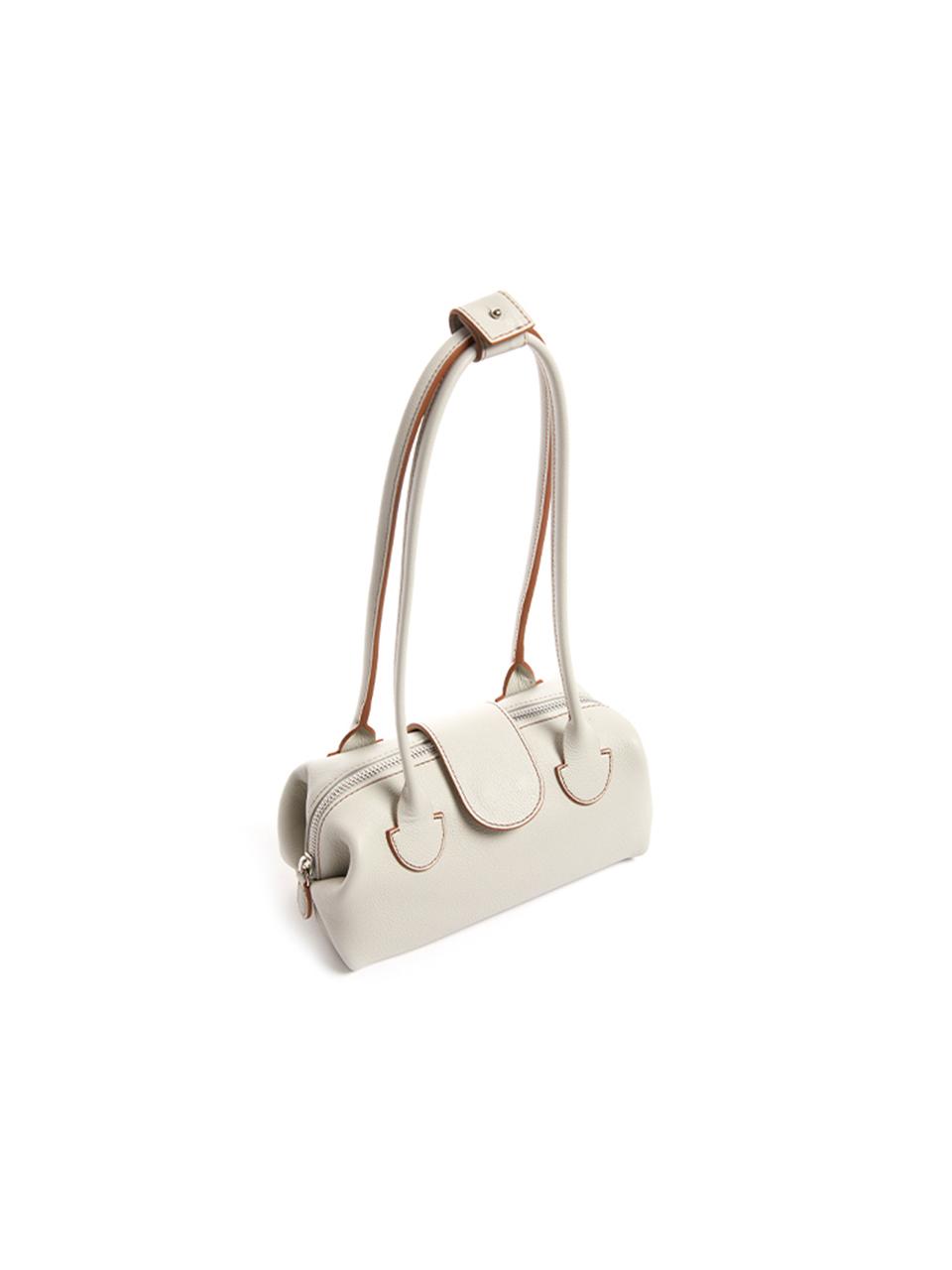 RHEEMIN DUBU leather SHOULDER TOTE bag, S - GRIS PERLE