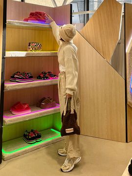 RHEEMIN New Shearing Hory Tote Bag - Brown and Light Beige