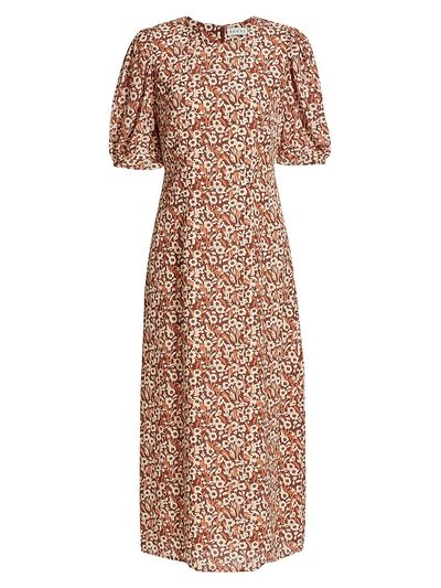 Rhode Women's Wanda Floral Short-Sleeve Midi-Dress
