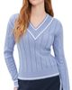 Rhone Rhone Varsity Cable Knit Sweater Hydrangea Blue - 1