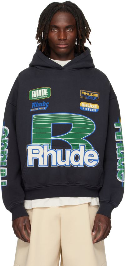Rhude - Black Roadway Racing Hoodie