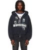 Rhude Rhude Black 'Winter 91 Rallye' Zip-Up Hoodie - 1