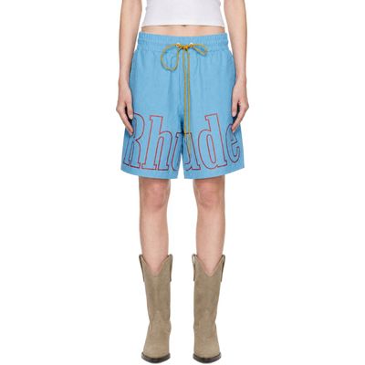 Rhude Rhude Blue Logo Track Shorts