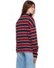 Rhude Rhude Burgundy & Navy Fontaine Striped L/S Polo - 3