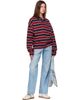 Rhude Rhude Burgundy & Navy Fontaine Striped L/S Polo - 4