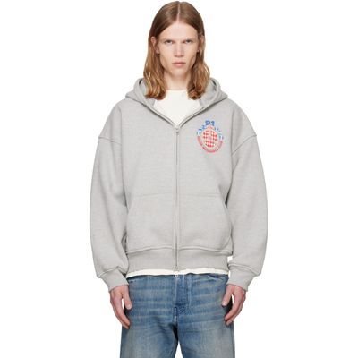 Rhude Rhude Gray 'Rhude Automobile Club' Zip-Up Hoodie