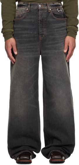 Rhude Rhude Gray Wide Leg Traxedo Jeans