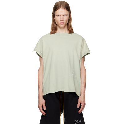 Rhude Rhude Green Classique Cutoff Sleeve T-shirt