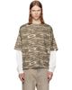 Rhude Rhude Khaki & White 'Rhude' Tiger Camo Double-Layered T-shirt - 1