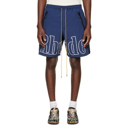 Rhude Rhude Navy 'RH' Logo Shorts