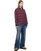 Rhude Rhude Red & Navy Fontaine Striped Long Sleeve Polo - 4