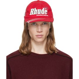 Rhude Rhude Red Moonlight Dual Stripe Cap