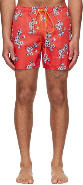Rhude Rhude Red Turbo Floral Swim Shorts