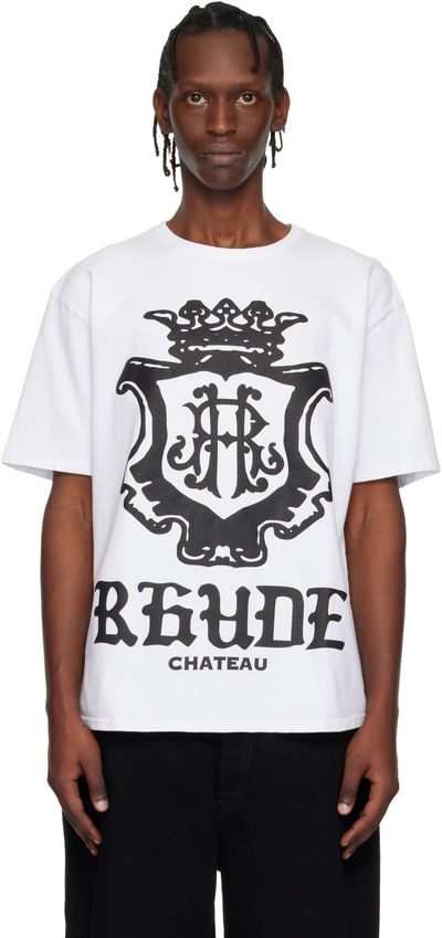 Rhude Rhude White Oversized Chateau Crest T-shirt