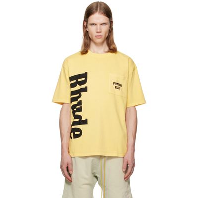 Rhude Rhude Yellow 'Rhude' Logo Pocket T-shirt
