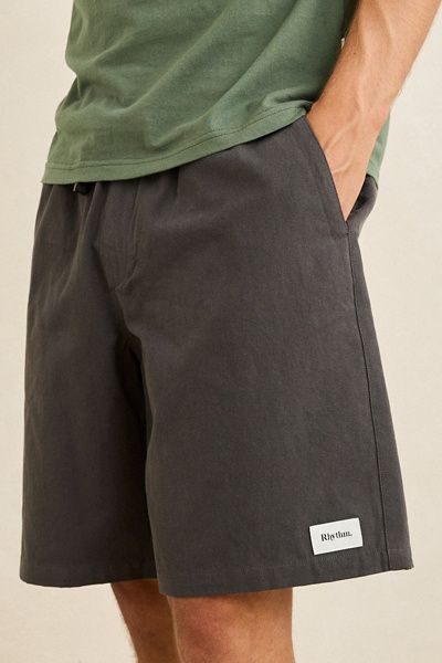 Rhythm Rhythm Canvas Work Jam Shorts in Charcoal, Men's at Urban Outfitters