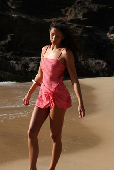Rhythm Rhythm Check Wrap Swim Dress